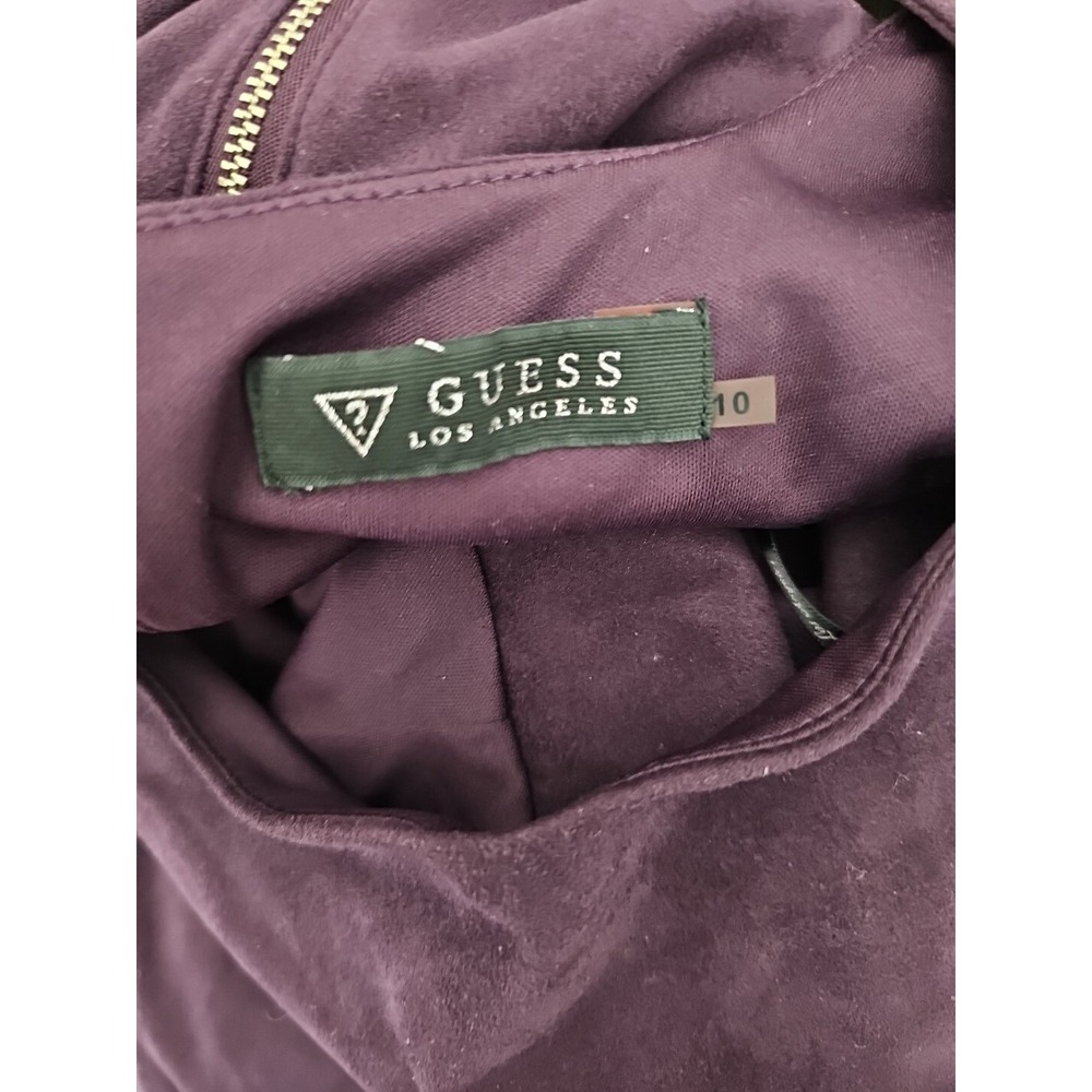 GUESS Women's Purple Sueded Sleeveless Scoop Neck Halter Strap‎ Dress Size 10 - Picture 8 of 9